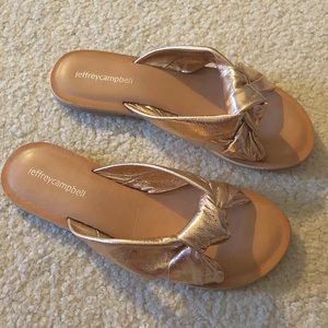 JEFFREY CAMPBELL ZOCALO ROSE FOLD LEATHER SANDALS